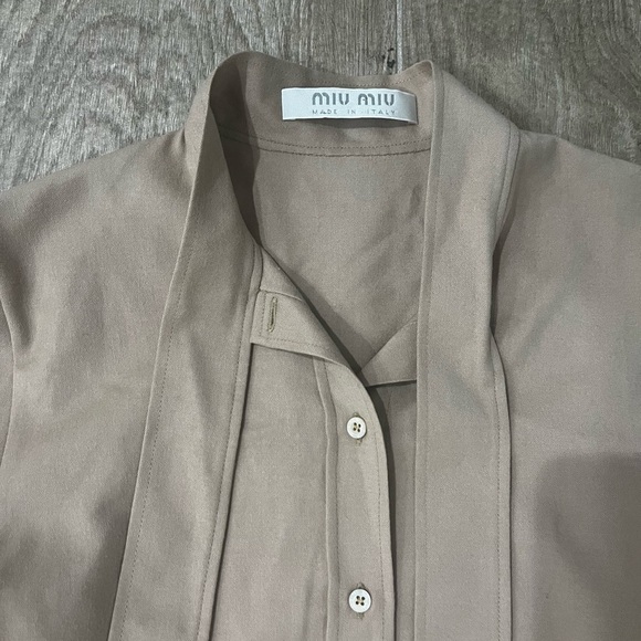 Miu Miu Button Down Ruffle Cuff Sleeve Blouse - Picture 3 of 8